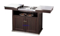 Stainless steel noodle cooking dining car cabinet pull-and-pull cooking dining car hand push dining car abalone car gas car barbecue soup car