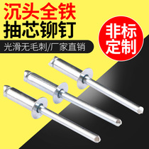 Hongwu countersunk head full iron core pulling rivets iron pull rivets M3 2M4M5M6 4 iron rivets core pulling studs