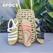 Crocs women's single shoe karoochi 2020 new spring Troy women's flat sole strap sandal 206107