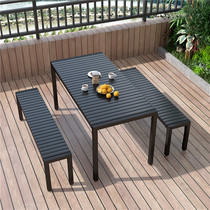 Anti-corrosive sun protection outdoor table and chairs courtyard garden table and chairs combined outdoor leisure park Long table open balcony table