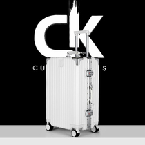 New suitcase aluminium frame female large capacity 26 inch male sturdy thickened durable pull bar box travel password leather case