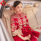 Xiuhefu 2020 new wedding dress Chinese style show kimono dragon and phoenix gown bride Chinese wedding dress costume wedding dress