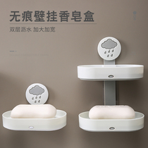 Creative soap box paste wall-mounted soap box holder Cute drain toilet free hole shelf Soap box