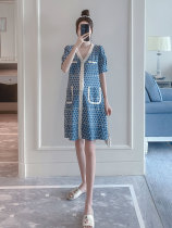 Pregnant womens foreign trade brand discount store shopping mall womens cut mark broken code withdrawal cabinet clearance short sleeve knitted hot mother dress