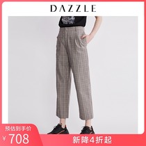 Dazzle plain spring new prince of Wales Plaid straight tube plaid pants kids 2g1q4213e