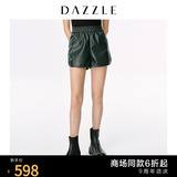 Dazzle ground element autumn new fashionable dark green fake leather short leather pants women 2C1Q1041Q