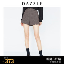 Dazzle ground element autumn and winter new high-waist micro-flap seam houndstooth shorts female 2F4Q1063H