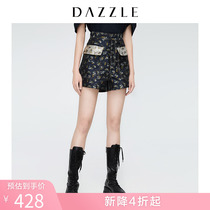 DAZZLE ground element summer dress new national style embroidered dark commuter shorts female 2G2Q1666T