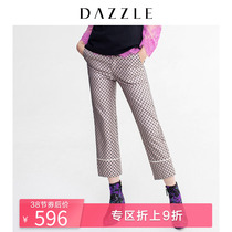Dazzle Disu autumn and winter new fashion pajamas printed jacquard straight pants for women 2g1q4166g