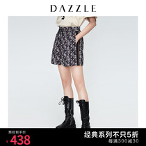 Dazzle ground element autumn new elastic drawstring webbing stitching printed casual shorts 2G3Q1206A