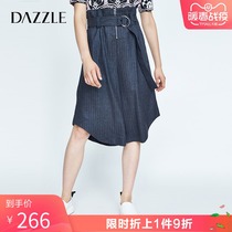 Dazzle ground plain spring and Autumn New Stripe lace up with zipper wide leg pants middle pants 2a1q20716