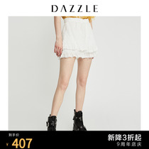 DAZZLE ground element autumn and winter clothing new comfortable and clear cotton pleated lace shorts female 2F3Q1031B