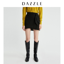 Dazzle new autumn and winter sheep wool one piece Plaid bandage skirt for women 2f4s2163q