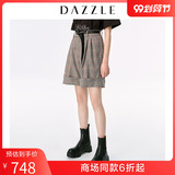 DAZZLE 2020 spring and autumn new dark khaki plaid short suit casual pants women 2C1Q2053N