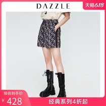 Dazzle plain spring new elastic drawstring webbing patchwork printed casual shorts 2g3q1206a