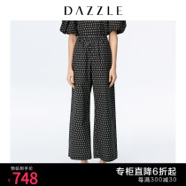 DAZZLE 2020 summer new high waist drape loose printed wide-leg pants trousers women 2C2Q4236A