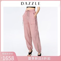 Dazzle Disu 2020 summer wear new wrinkle proof drawstring Sports Band opening casual pants women 2c2q4011g