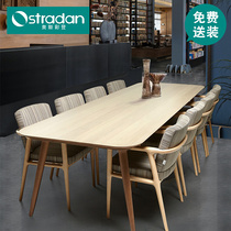 Ottery Den Log Furniture Conference Table And Chairs Combined Living Room Leisure Reception Desk White Wax Wood Desk Solid Wood Long Table