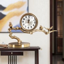 Bronze clock clock ornamental clock light and extravagant personality cabinet TV cabinet living room decoration pure copper desktop clock