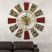 New Chinese creative hanging clock decoration clock living room imitation ancient home hanging table technique American retro iron art quartz clock