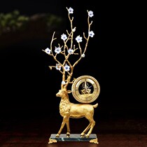 Brass clock European copper light luxury living room home porch ornaments watch home soft decorations creative table clock
