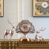 Nordic clock clock creative fashion TV cabinet decoration pendulum clock European home desktop silent quartz clock