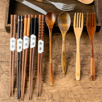 Retro wooden chopsticks gourmet photo spoon dishes photography fork shooting tableware dining ancient style jewelry ornaments