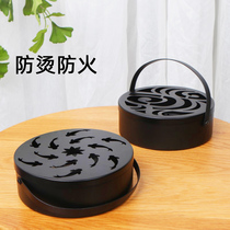 Household safety mosquito box portable with cover mosquito coil holder fireproof ash plate creative mosquito oven outdoor mosquito coil rack