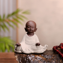 Flower pot ornaments micro landscape Zen Chinese personality ceramic bonsai landscaping decorations small monk flower pet desktop