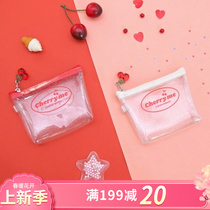 Korea plan d small fresh and transparent dazzling PVC mini-zero wallet small containing bag mouth red lipstick makeup bag