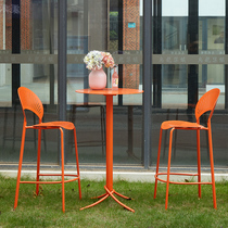 Outdoor Patio Open Air Bar Table Table And Chairs Round Home Villa Creativity High Foot Table Casual Minima Modern Net Red