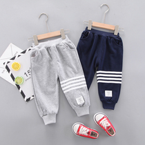 Boys pants tide spring and autumn children handsome casual pants baby cotton sports trousers baby tie pants