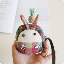 New cartoon canvas hand holding coin wallet girl cute lipstick bag bank card storage bag student money