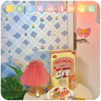 ins Wind dormitory wallpaper girl bedroom wall sticker self-adhesive waterproof Net Red childrens room retro College student bedroom