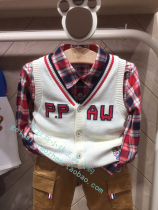 PawinPaw childrens clothing counter domestic 20 years winter boys pure cotton knitted vest VKA4911S