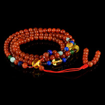 26 79 grams of fine-cut design South red agate with beeswax bracelet necklace beads