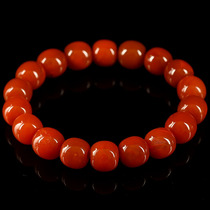 47 87g 12-12 5mm nine-mouthed persimmon red agate old beads hand string