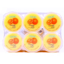 马来西亚进口果冻 可康牌布丁甜橙味80gx6杯 含椰果