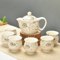 Double tea cup kung fu blue and white ceramic teapot with filter double tea cup kung fu tea set special price