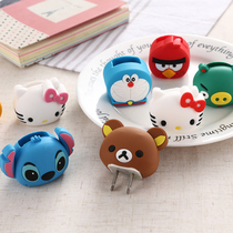 iPhone mobile phone charging head protective cover Charger protective cover Cartoon silicone National Bank usb charger head shell