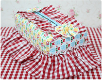 Cartoon red plaid paper tissue box coat carton coat carton coat car box coat car box coat