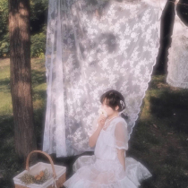 Wedding Dress Photography Props Veil Exterior View Ins Outdoor Photo White Lace Wild Dining Web Yarn Photo Background Cloth