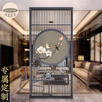 New Chinese partition solid wood screen simple modern Zen seat screen porch small apartment office decoration living room