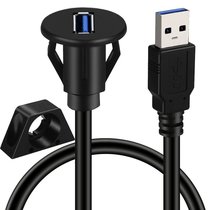USB3 0 panel waterproof line car dashboard Cabinet panel extension cord USB small round head into installation