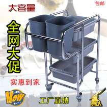 Multi-purpose dining car plastic disc tray collection Bowl cart hand push service car collection and delivery dining car hotel restaurant dining car