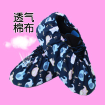 Household can be repeatedly washed printed cartoon non-slip bottom student children adult children room indoor cotton shoe cover