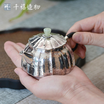 Silver pot sterling silver 999 bubble teapot sterling silver small pot Japanese high-end household tea set