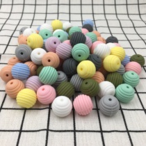 Silicone threaded ball ball 15MM silicone ball ball DIY baby pacifier chain accessories grinding tooth silicone beads