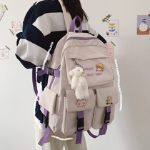 School bag womens new fashion large capacity Korean version of high school students junior high school students backpack lightweight primary school backpack