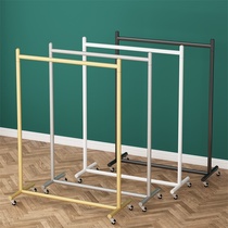 Mobile floor-to-ceiling bedroom hanger light luxury drying rack single pole coat rack ground clothes rack rack with wheels
